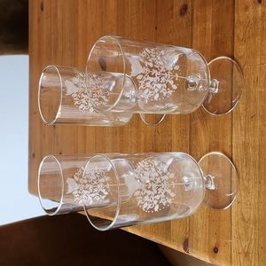 Georg Jensen Etched 12oz Partridge in a Pear Tree" Set of 4 Glasses Mint